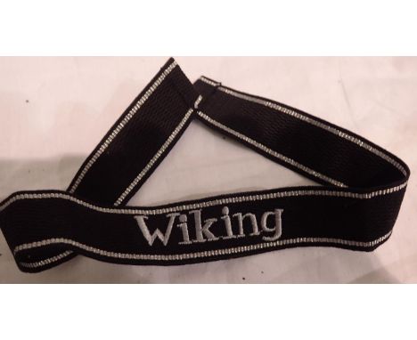 German embroidered cuff title: Wiking. P&amp;P Group 1 (£14+VAT for the first lot and £1+VAT for subsequent lots) 