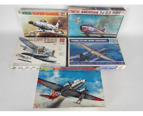 Esci - Super Model - Ertl - 5 x boxed aircraft model kits mostly in 1:72 scale including # 9112 Fokker F27-MK Troopship, # N1