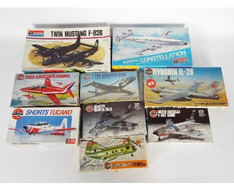 Monogram - Airfix - 9 x boxed 1:72 scale aircraft model kits including # 902043 Shooting Star F-80C, # 7591 Super G Constella