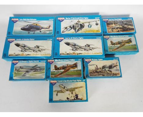 Novo Aircraft Kits - 10 x boxed USSR made 1:72 scale models including # 78083 Lynx-Multi Role Helicopter, # 78087 Hawker Sidd