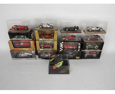 Brumm, IXO, Other - A boxed collection of 17 1:43 scale diecast model racing cars. Lot includes IXO LMM030 Bentley Speed 8 #8