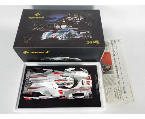 Spark - A highly detailed 1:18 scale 2013 Le Mans winning Audi R18 e-tron quattro as driven by Loic Duval, Tom Kristensen and