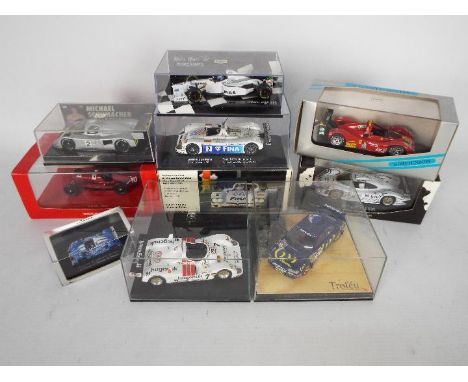 Minichamps, Spark, Trofeu - A starting grid of 9 boxed diecast model cars predominately in 1:43 scale. Lot includes Trofeu Su