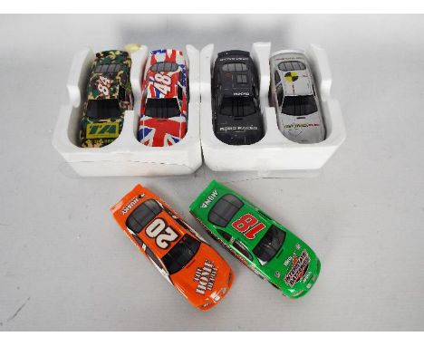 Scalextric - Six unboxed Nascar Models. Lot includes Pontiac Grand Prix 'The Home Depot' #20 with #18 Interstate Batteries; p