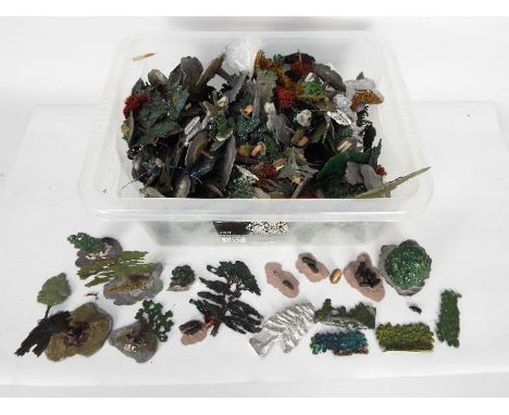 Britains, Unbranded - A very large quantity of mainly scratch built predominately white metal / lead bushes, trees and other 