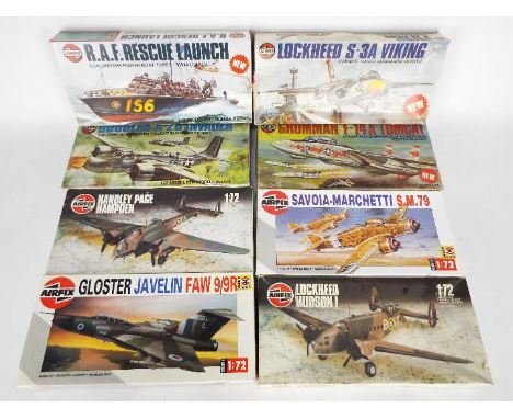 Airfix - 8 x boxed 1:72 scale model kits including # 05281-2 R.A.F Rescue Launch, # 05011-5 Douglas Invader A-26, # 05014-4 L