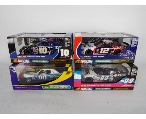 Scalextric - Four boxed Scalextric Nascar models. Lot includes C2655 Ford Gran Torino LM 1976 #90.  C2284 Lycos #10 Pontiac G