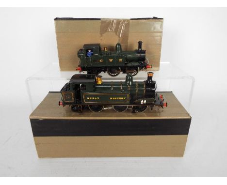 Unbranded - 2 x metal kit built 00 gauge locos, possibly Wills Finecast, a 14XX 0-6-0 tank engine in GWR livery operating num