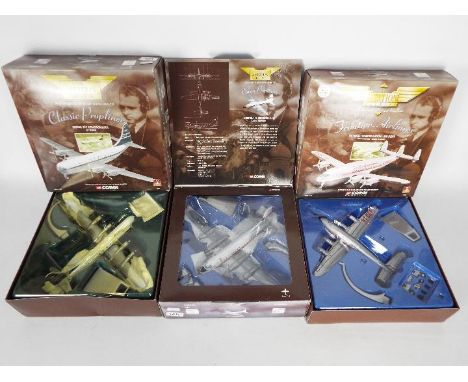 Corgi Aviation Archive - Three boxed diecast 1:144 scale model aircraft from Corgi Aviation Archive. Lot consists of 'Classic