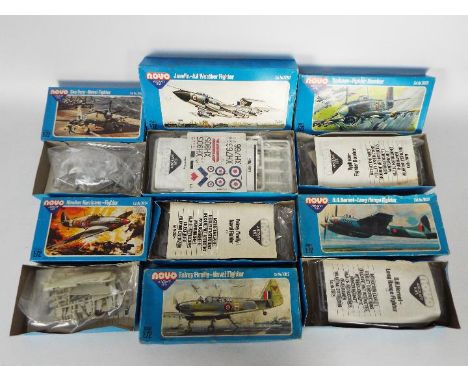 Novo Aircraft Kits - 6 x boxed 1:72 scale USSR made model kits including # 78104 Hawker Hurricane Fighter, # 78079 De Havilla