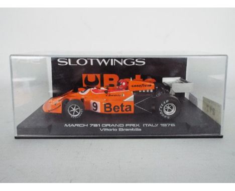 Slotwings - A boxed March 761 in bright orange Beta livery as driven by Vittorio Brambilla in the 1976 Italian Grand Prix. Th