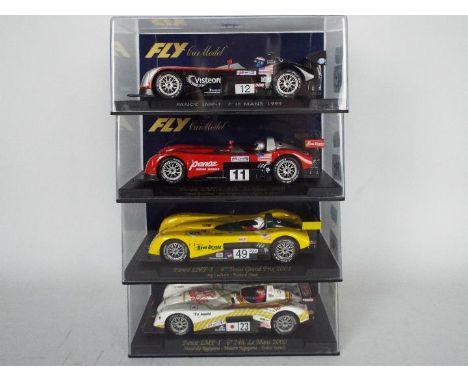 Fly - Four boxed Panoz LMP-1 1:32 scale slot cars. Lot consists of A91 7th Le Mans 1999; A95 Mario Andretti Le Mans 2000; A98