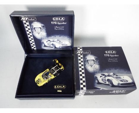 Fly - A boxed limited edition Lola T70 Spyder as driven by Roger McCluskey at Mosport in 1967, it has a gold plaque stating t