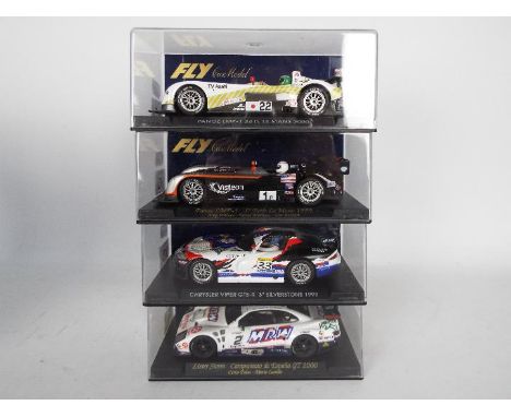 Fly - Four boxed 1:32 scale slot cars. Lot consists of A108 Lister Storm Cto.Espana GT 2000; A82 Viper GTS-R 3rd Silverstone 