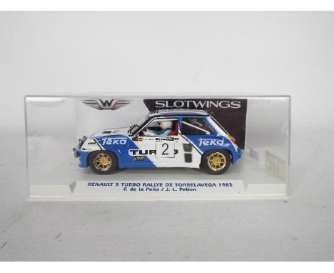 Slotwings - A boxed Rally Collection Renault 5 Turbo in Teka blue and white livery as driven in the 1983 Rallye De Torrelaveg