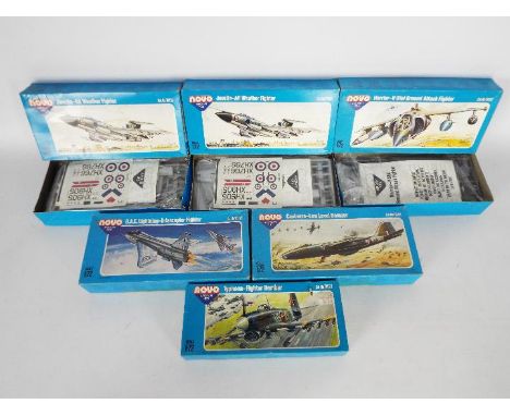 Novo Aircraft Kits - 6 x boxed USSR made 1:72 scale model kits including # 78087 Harrier-V/Stol Ground Attack Fighter, # 7808