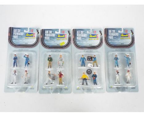 Revell - Four sealed blister packs of Revell 1:32 scale plastic slot car trackside figures. Lot includes #89505 Driver Figure