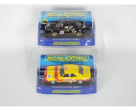 Scalextric - Two boxed 1:32 scale slot cars from Scalextric. Lot consists of Scalextric C3314 Chevrolet Camaro Pico Troberg R