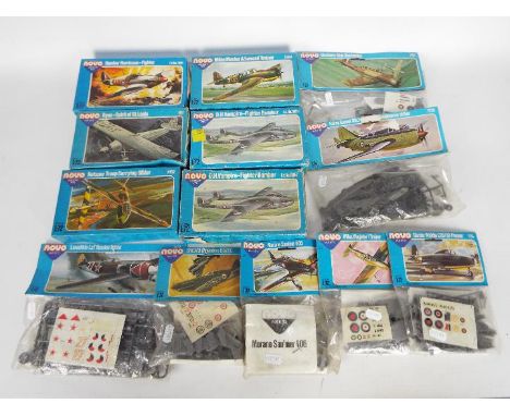 Novo Aircraft Kits - 13 x boxed / bagged 1:72 scale USSR made model kits including # F162 Blackburn Skua Dive bomber, # F153 