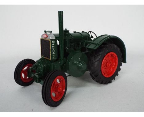 CTF - A white metal Marshall tractor model by Collectable Toys Factory marked No.2 on the bottom. The steering column has bec