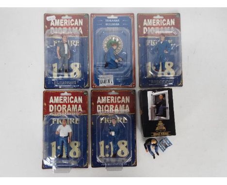 KK Scale - American Diorama - 6 x boxed 1:18 scale figures including truck drivers and mechanics plus a tool box. The figures