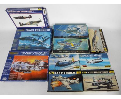 Heller - Fujimi - Pavla - 10 x boxed aircraft model kits in 1:72 scale including # F-19 Sabre, # G-13 Phantom II, # 80267 Rep