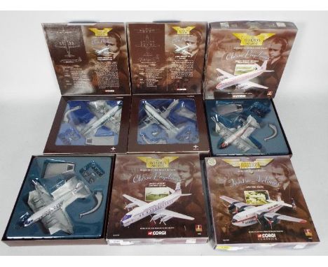 Corgi - Aviation Archive - 5 x boxed models in 1:144 scale including limited edition # AA30501 Vickers Viscount in Aer Lingus