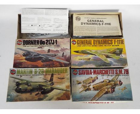 Airfix - Four boxed vintage 1:72 scale military aircraft plastic model kits by Airfix. Lot consists of Airfix 04008 General D