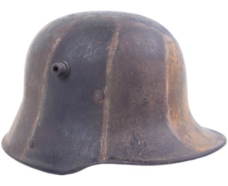 1st Foot Guards Camouflage Trench Helmet, being a very good M.17 size 64 shell trench helmet as worn by the 3rd Company of th