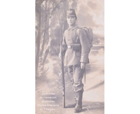 Imperial German See Battalion Postcard Photograph, this postcard featured on page 89 of Feldzug 15 shows a Marine See Battali
