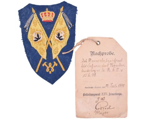 Imperial German Standard Bearers Arm Badge, a hand embroidered standard-bearer’s arm patch worn by the standard-bearer on his