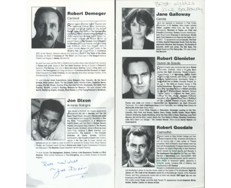 Glenister Stevenson Russell Beale and more signed Theatre programme. Good condition Est. 