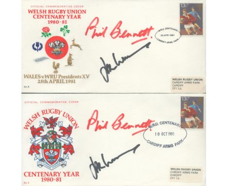 Rugby Union Collection Phil Bennett (1948-2022) and JPR Williams (1949-2024). Four different Welsh Rugby Union Centenary Year