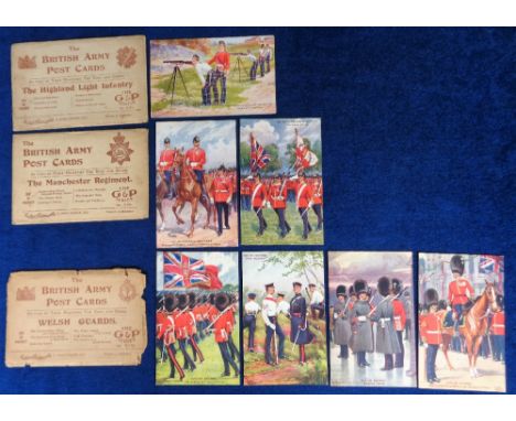 Postcards, Military, a mixed selection of 18 cards from the Ceremonial and Active Service Series (Alphabet series) published 