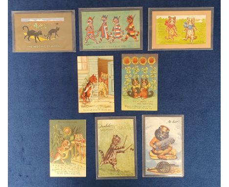 Postcards, Louis Wain, 8 cards to comprise At Last, We're All Going To 'Berlin On The Spree', The Wooing Of Kitty, To My Vale