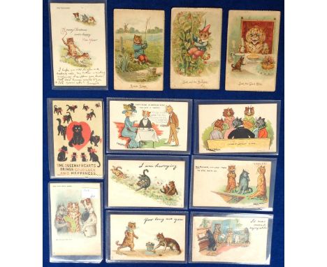 Postcards, Louis Wain, 12 cards to comprise The Favourite, That Bird Is Rather High You Eat It Tommy, It Was Most Enjoyable, 