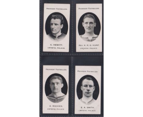 Cigarette cards, Taddy, Prominent Footballers (London Mixture), Crystal Palace, 4 cards, C Hewitt, Rev K R G Hunt, E Rhodes &