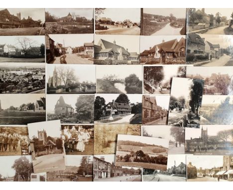 Postcards, Kent, an RP selection of approx. 33 cards of Kent villages and street scenes inc. Shoreham, Church and pond Otford