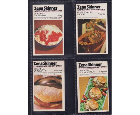 Trade cards, Brooke Bond, Zena Skinner International Cookery Cards, 'X' size, 32 different (a few with light staining, gen. g