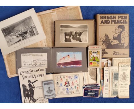 Ephemera, an interesting selection of items to include bookmarks (8), 1920s advertising pocket calendars for Swift's Lard and