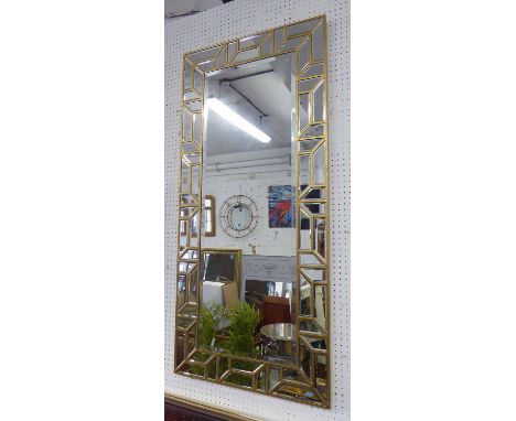 WALL MIRROR, French Art Deco style, 133cm x 61cm.
