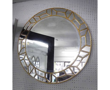 WALL MIRROR, French Art Deco style, 82cm diam.