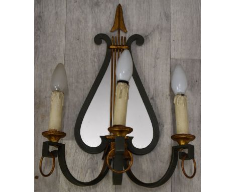 Designer electric three-branch wall light, H45cm