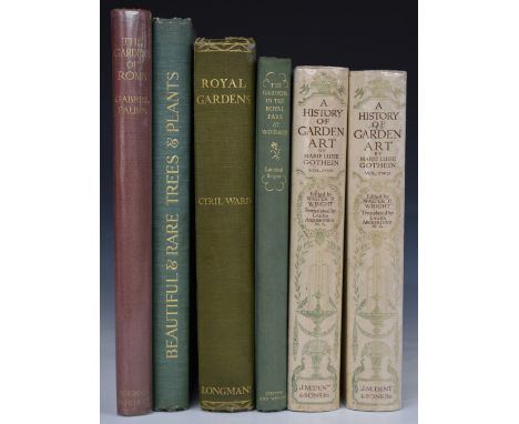 Royal Gardens by Cyril Ward with 32 colour plates and 5 pen drawings, Longmans Green 1912 first edition in gilt cloth, Beauti