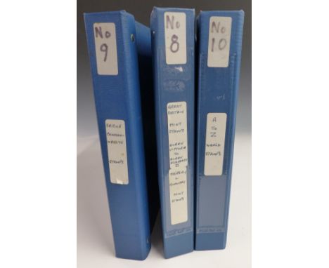 Three large format stamp albums including British Commonwealth, GB mint and used stamps all regions, and an all-world album