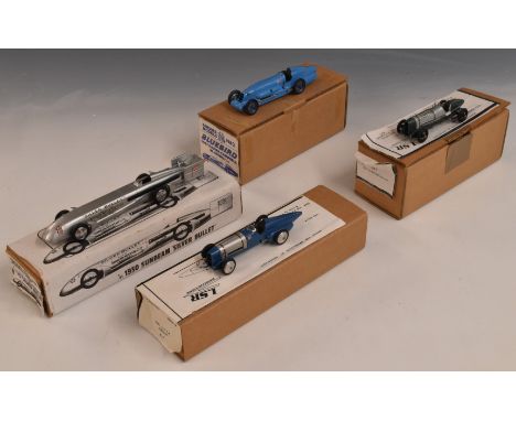 Two Pandora Models 1:43 scale diecast model vehicles 1930 Sunbeam 'Silver Bullet' and 1927 Napier-Campbell 'Bluebird' togethe