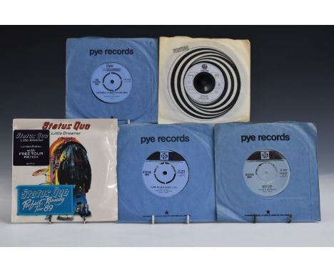 Status Quo - Fifteen singles including Tune To The Music (7N45077) and Little Dreamer (QUOP27) sealed with tour patch