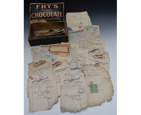 A quantity of c1910-1920's farming related receipts from companies in Yate, Frampton Cotterell, Chipping Sodbury, Nibley etc 
