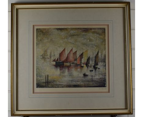 After Laurence Stephen Lowry RBA RA (1887-1976) Sailing Boats, signed limited edition (of 850) offset lithograph, with Fine A