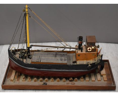 Scratch built model Clyde Puffer or similar ship 'Sealight', overall length on base 68cm&nbsp;